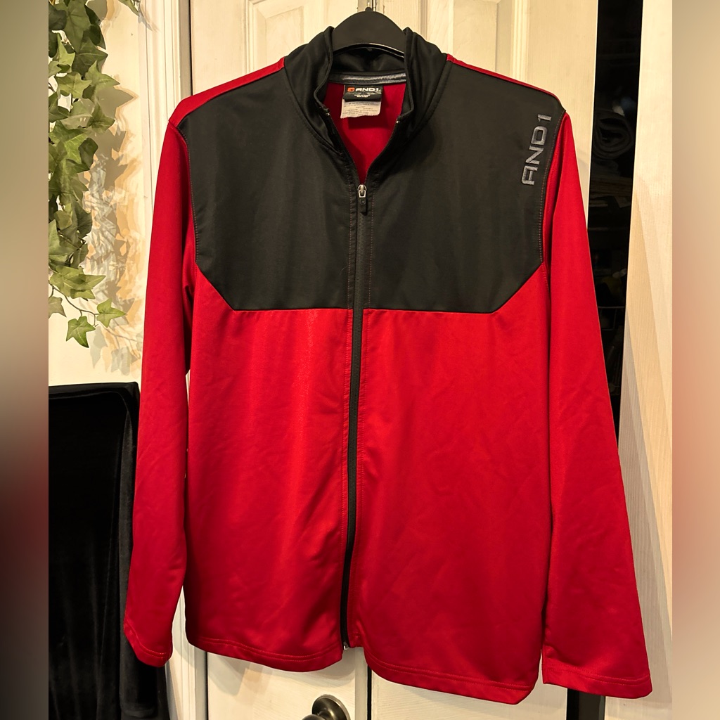 And1 Red/Black Men’s Lightweight Jacket-Size Xl